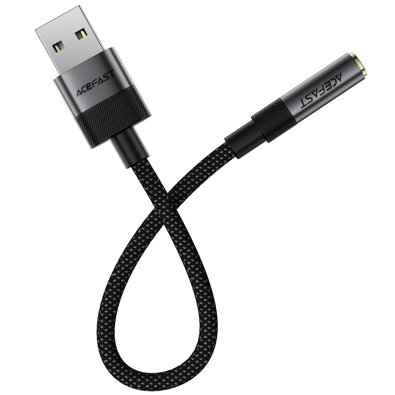 Перехідник Acefast J13 USB male to AUX 3.5mm female (Black) в магазині vchehle.ua