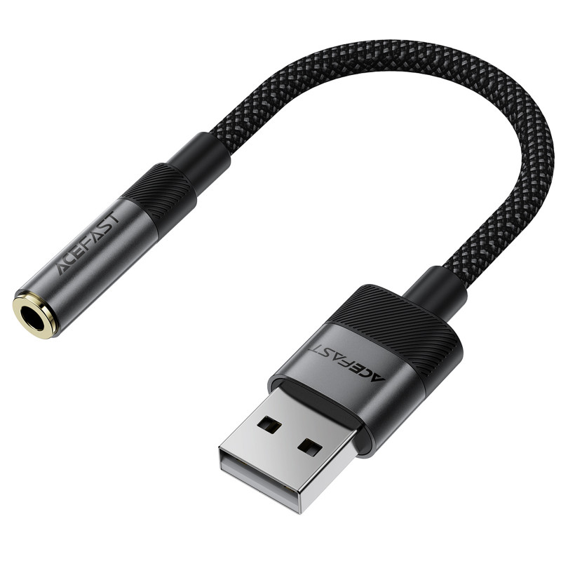 Купити Перехідник Acefast J13 USB male to AUX 3.5mm female (Black) на vchehle.ua