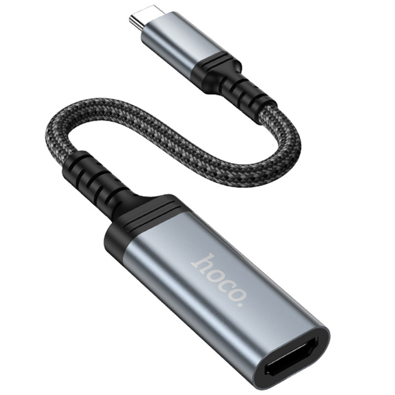 Фото Перехідник Hoco UA43A Type-C to HDTV (0.2m) (Metal gray) в маназині vchehle.ua