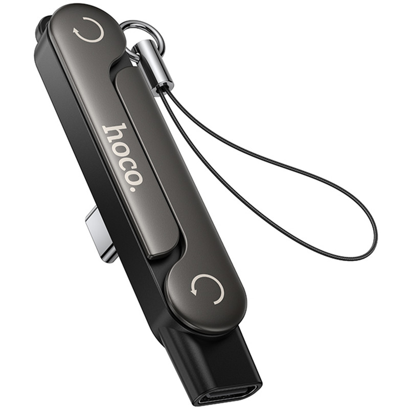 Переходник Hoco UA47A Type-C male to Type-C female adapter (Black)