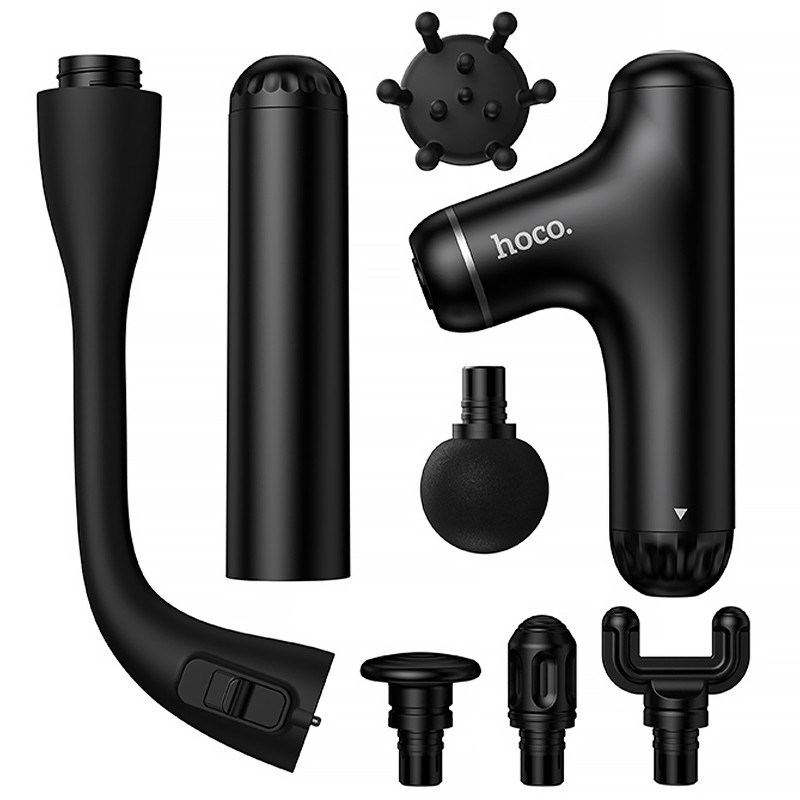 Перкусійний масажер Hoco HP55 + 5 насадок (Black) в магазині vchehle.ua