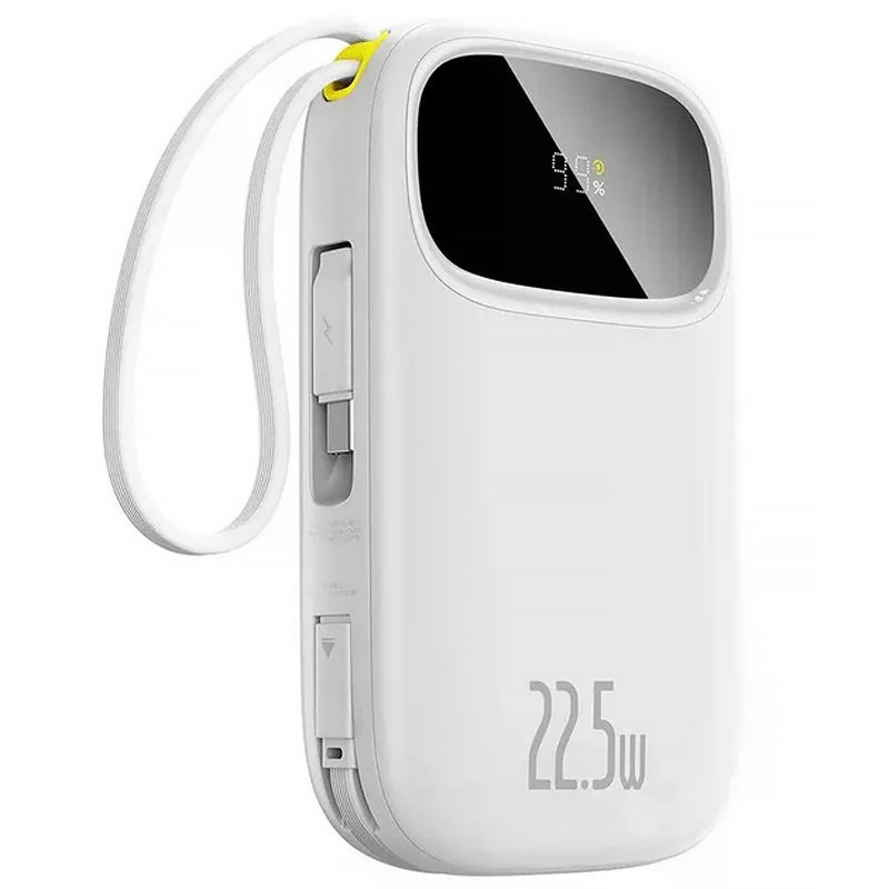 Фото Power Bank Baseus 10000 mAh EnerFill FC31 PD22.5W with cables  (PPQD3) (Moon White) на vchehle.ua