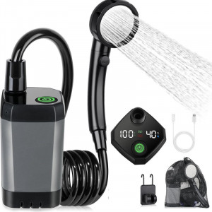 Портативный душ Spopal Pro Water Temp and Battery Level Indicator 6000mAh + bucket 20L (USB-C)