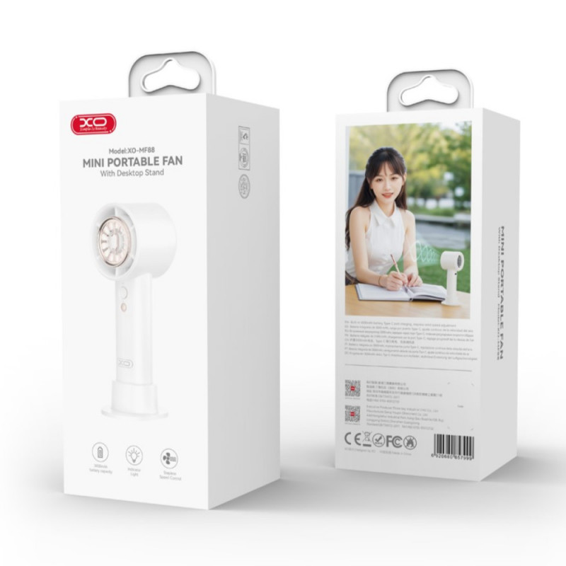Фото Портативный настольный вентилятор XO-MF88 3000mAh (White) в магазине vchehle.ua