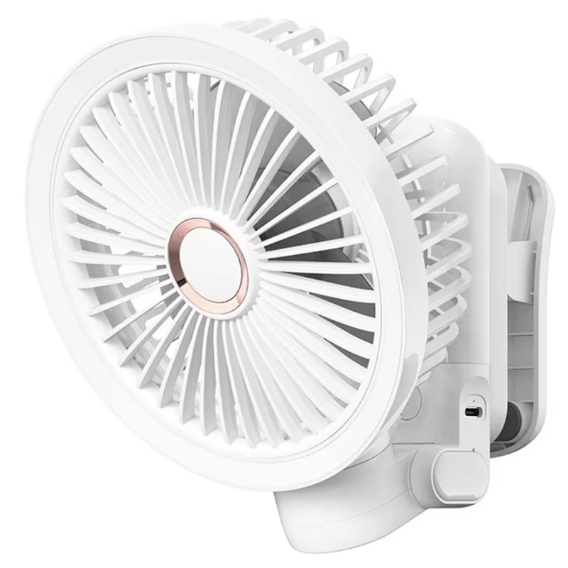 Портативный вентилятор GF12 с зажимом+LED 5400mAh (White)