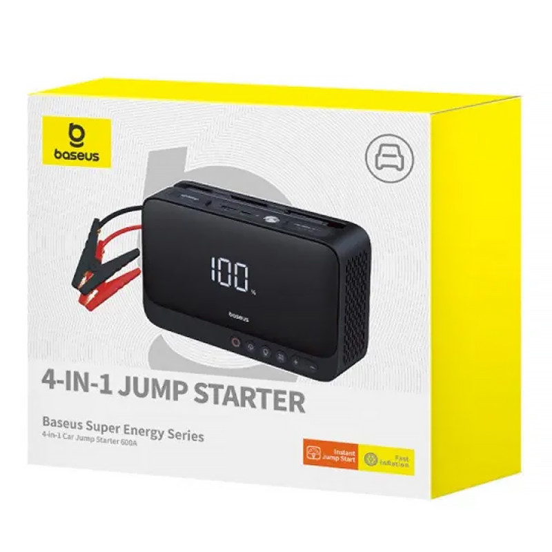 Купити Пусковий пристрій (бустер) для автомобіля Baseus Super Energy 6000 mAh (C00245902111) (Cluster Black) на vchehle.ua