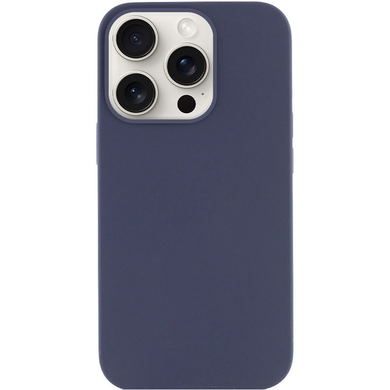 Чохол Silk (AA) NO LOGO with Magnetic Fit на Apple iPhone 15 Pro (6.1") (Темно-синій / Midnight blue)