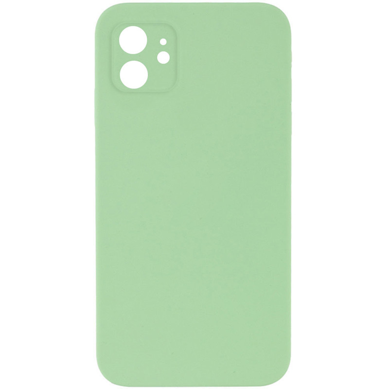 Silicone Case Square Full Camera Protective (AA) NOLOGO на Apple iPhone 11 (6.1") (М'ятний / Mint)