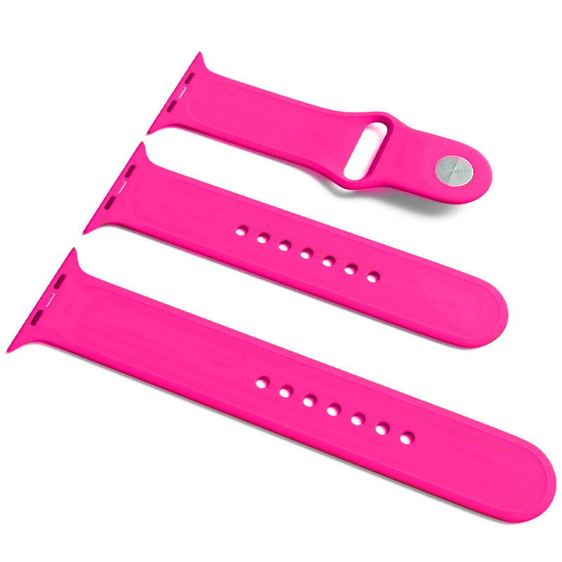 Силиконовый ремешок для Apple Watch Sport Band 38/40/41/42mm(ser.10) (S/M & M/L) 3pcs (Розовый / Barbie pink)