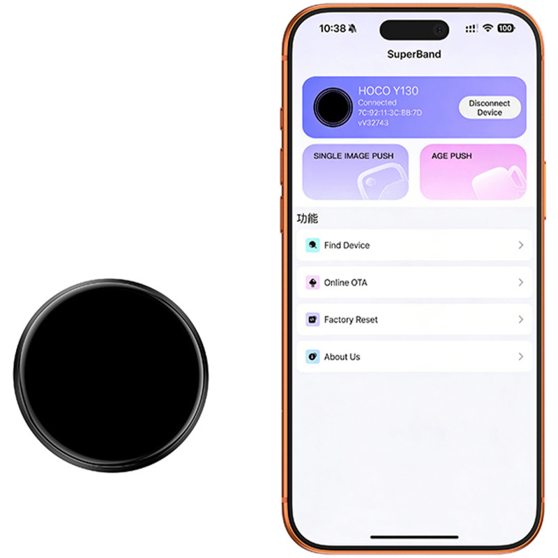 Купить Смарт-бейдж Hoco Y130 electronic display с AI (Black) на vchehle.ua