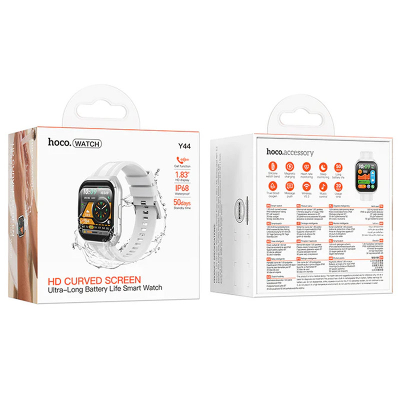 Фото Смарт-годинник Hoco Y44 Smart sports watch (call version) (Silver) в маназині vchehle.ua
