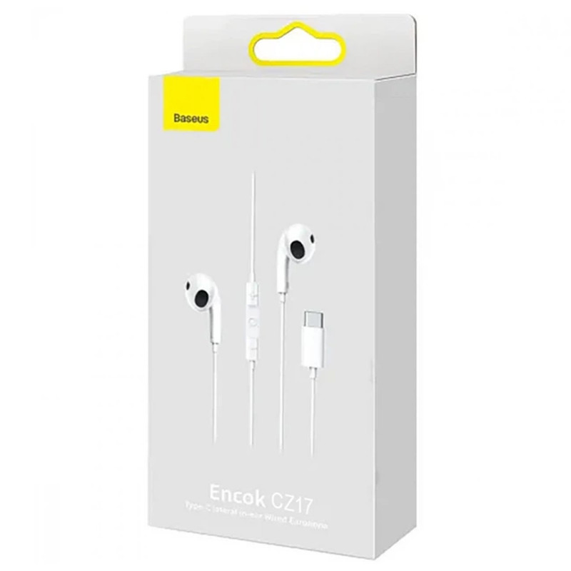 Фото Стерео навушники Baseus Encok CZ19 Type-C (A00182201) (Moon White) на vchehle.ua