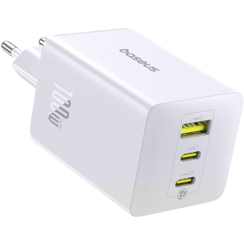 СЗУ Baseus EnerFill FE11 Fast Charger PD100W+QC3.0 (1USB-A/2C) (P101821) (Moon White)