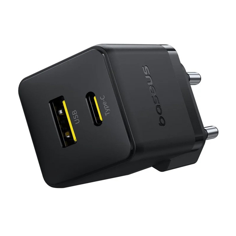 Фото СЗУ Baseus Palm Fast Charger PD20W+QC3.0 (1USB-A/1C) + кабель Type-C to Type-C (P10111608) (Cluster Black) в магазине vchehle.ua