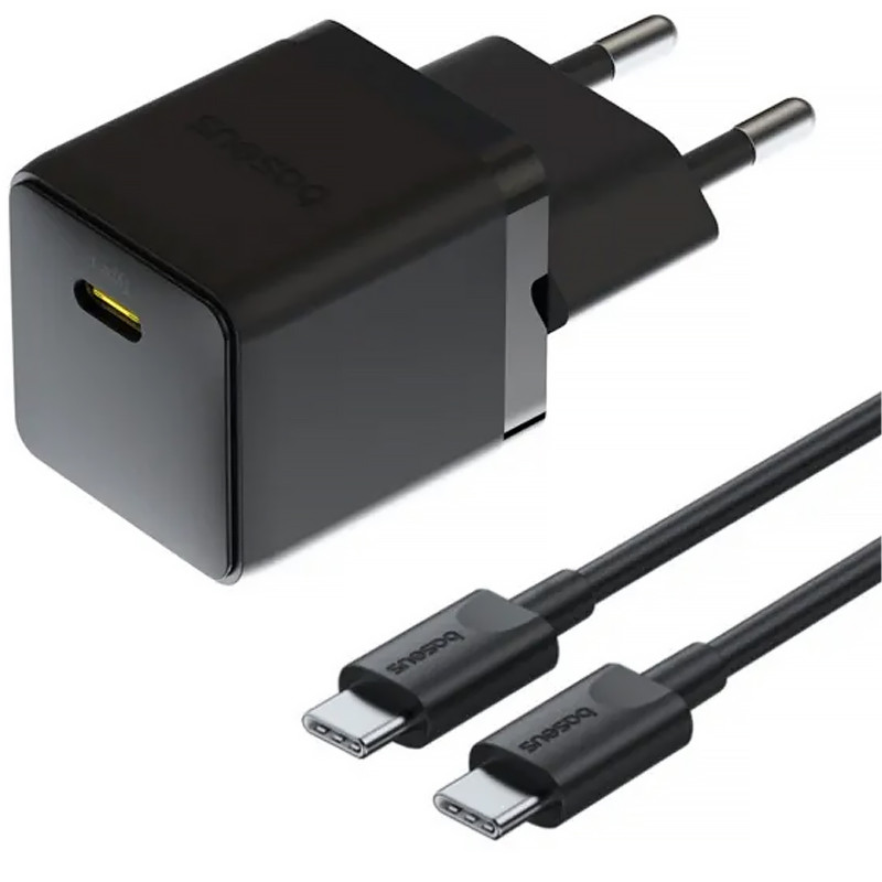 МЗП Baseus Palm Fast Charger 20W (1USB-C) + кабель Type-C to Type-C (P10111602) (Cluster Black)