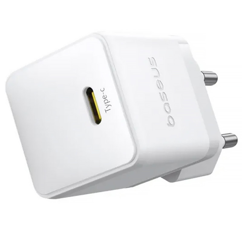 Фото МЗП Baseus Palm Fast Charger 20W (1USB-C) + кабель Type-C to Type-C (P10111602) (Moon White) на vchehle.ua