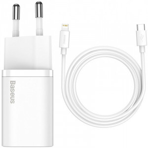 СЗУ Baseus Super Si Quick Charger PD20W (1USB-C) + кабель Type-C to Lightning (TZCCSUP-B)