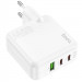 Фото СЗУ Hoco C115A Header PD65W+QC3.0 (1USB-A/2C) (White) на vchehle.ua