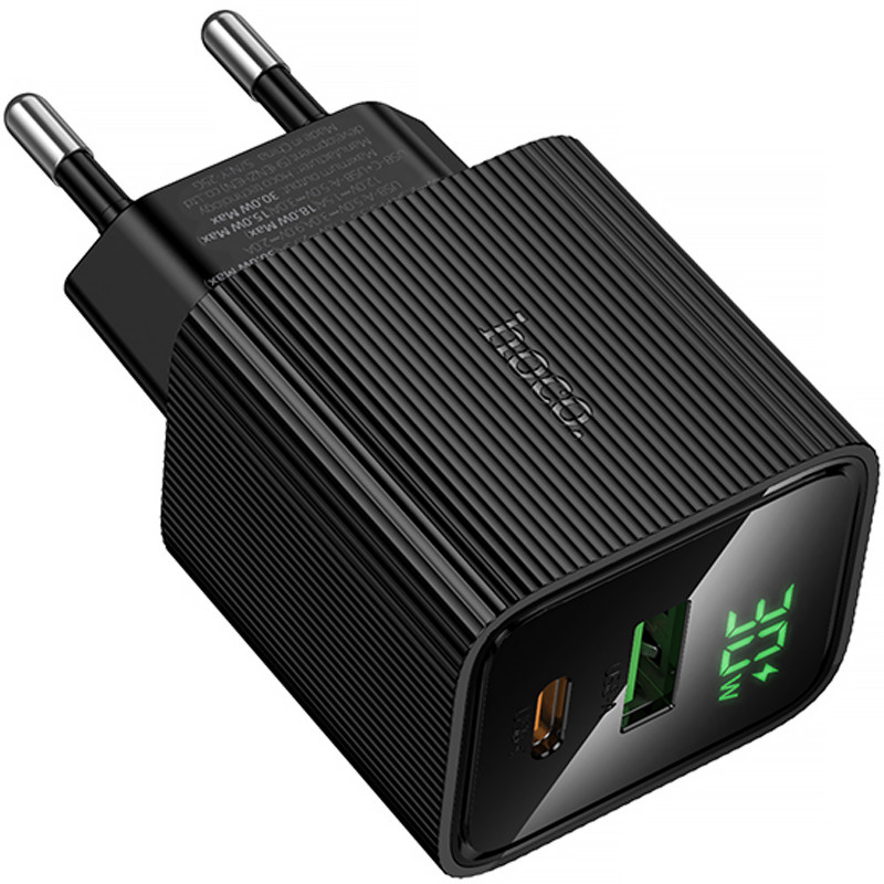Купити МЗП Hoco CS84A Excellent with digital display PD30W+QC3.0 (1USB-A/1C) (Black) на vchehle.ua