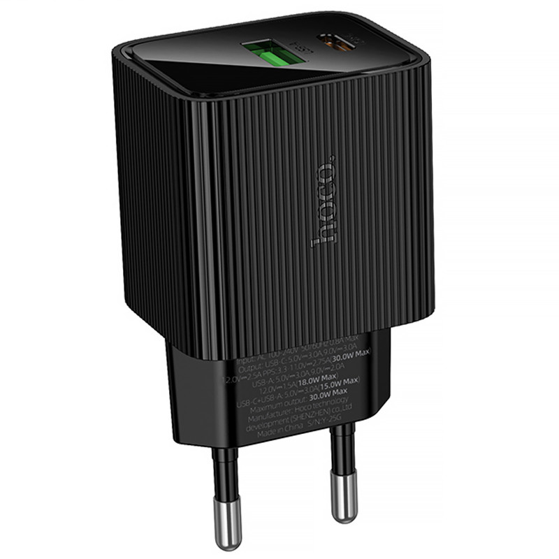 Замовити МЗП Hoco CS84A Excellent with digital display PD30W+QC3.0 (1USB-A/1C) (Black) на vchehle.ua