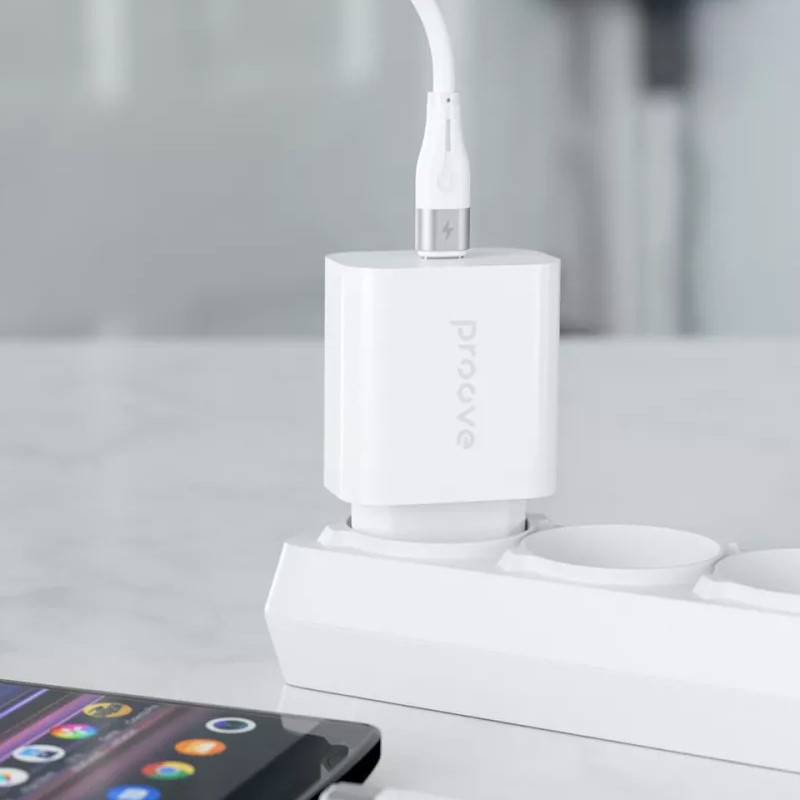 Фото СЗУ Proove Rapid 30W (Type-C) + Type-C to Type-C (White) в магазине vchehle.ua