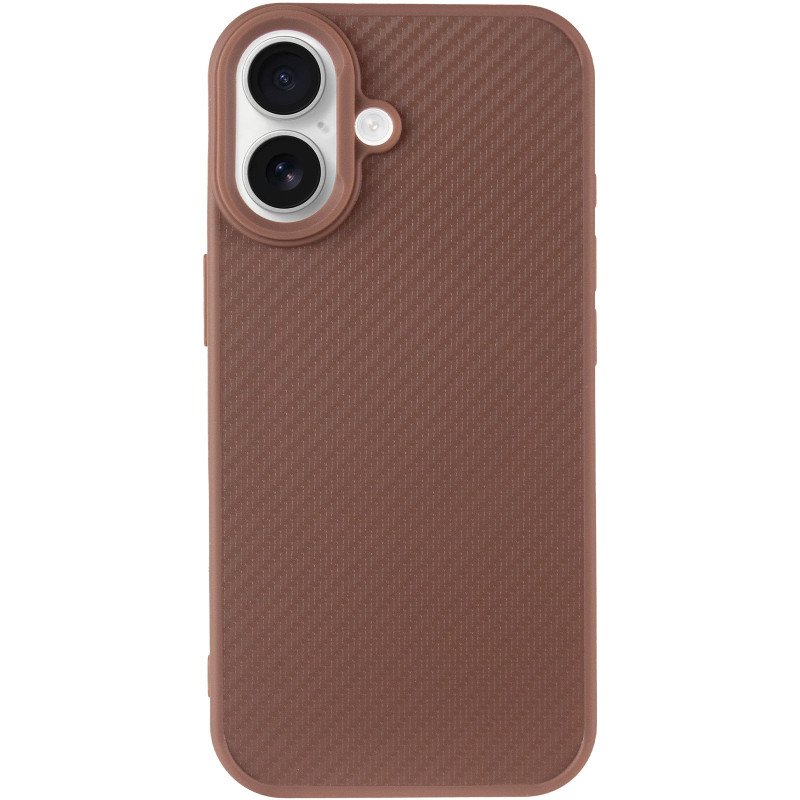 Фото TPU чехол Carbon Protective with Magnetic safe для Apple iPhone 17 (6.3") (Coffee) на vchehle.ua