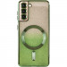 Фото TPU чохол Delight case with Magnetic Safe з захисними лінзами на камеру на Samsung Galaxy S21 FE (Зелений / Green) на vchehle.ua