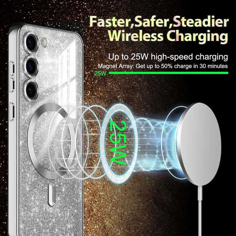 Фото TPU чохол Delight case with Magnetic Safe з захисними лінзами на камеру на Samsung Galaxy S22+ (Сірий / Gray) на vchehle.ua