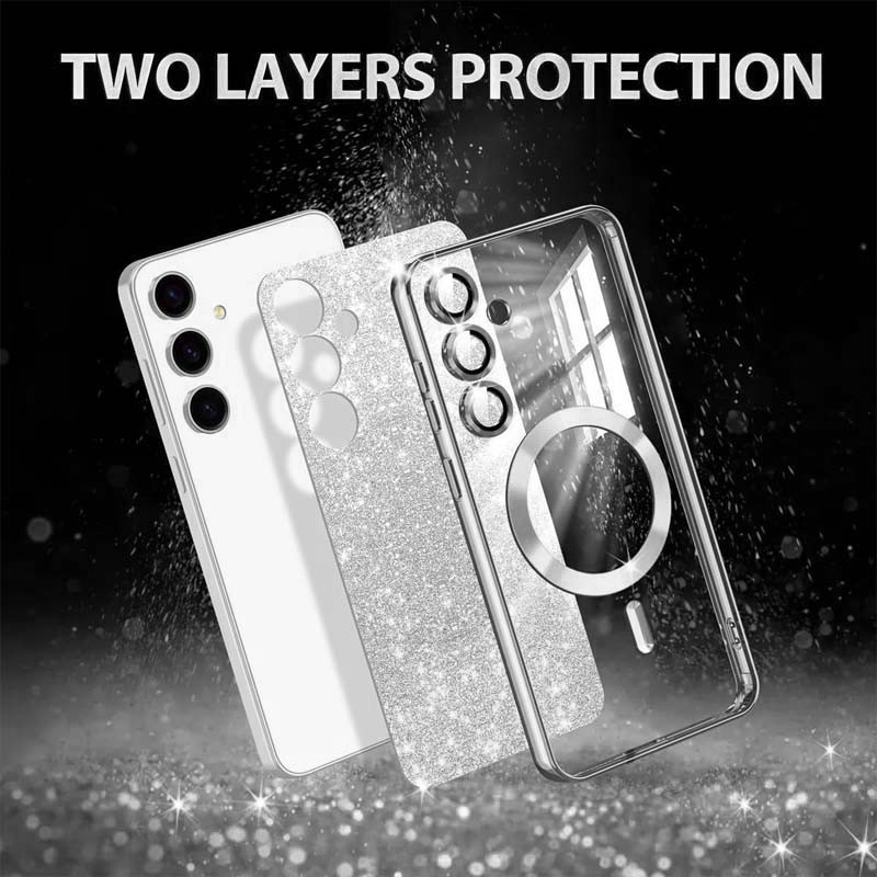 TPU чехол Delight case with Magnetic Safe с защитными линзами на камеру для Samsung Galaxy S23 FE (Серый / Gray) в магазине vchehle.ua