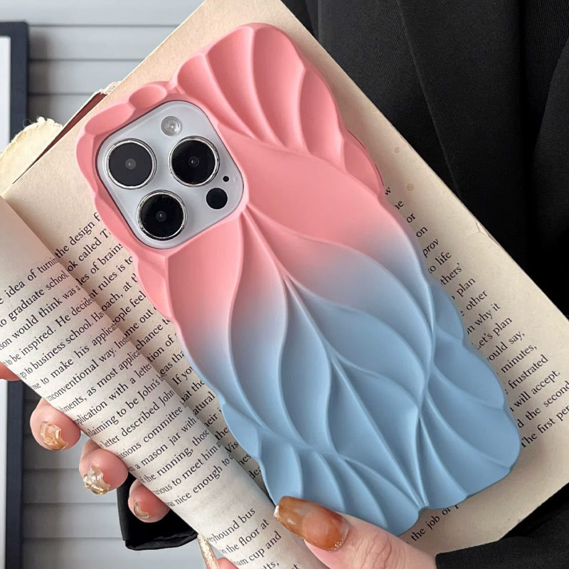 Фото TPU чохол Leaf на Apple iPhone 14 Pro Max (6.7") (Pink / Blue) на vchehle.ua
