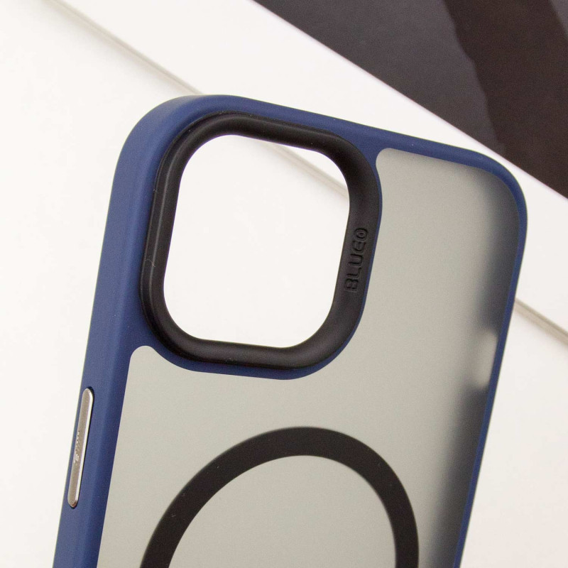 TPU+PC чохол Blueo Skin Friendly Frosted with Magnetic Safe на Apple iPhone 15 (6.1") (Синій) в магазині vchehle.ua