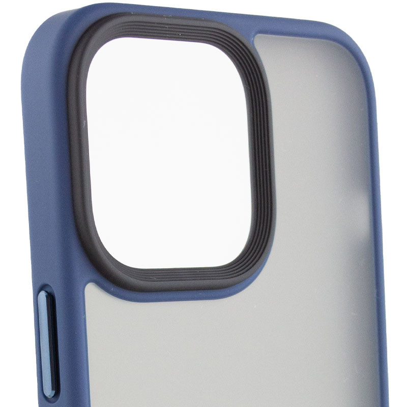 Фото TPU+PC чехол Metal Buttons для Apple iPhone 14 Pro (6.1") (Синий / Navy Blue) в магазине vchehle.ua