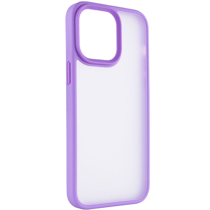 TPU+PC чехол Metal Buttons для Apple iPhone 14 Pro (6.1") (Сиреневый / Light Purple)