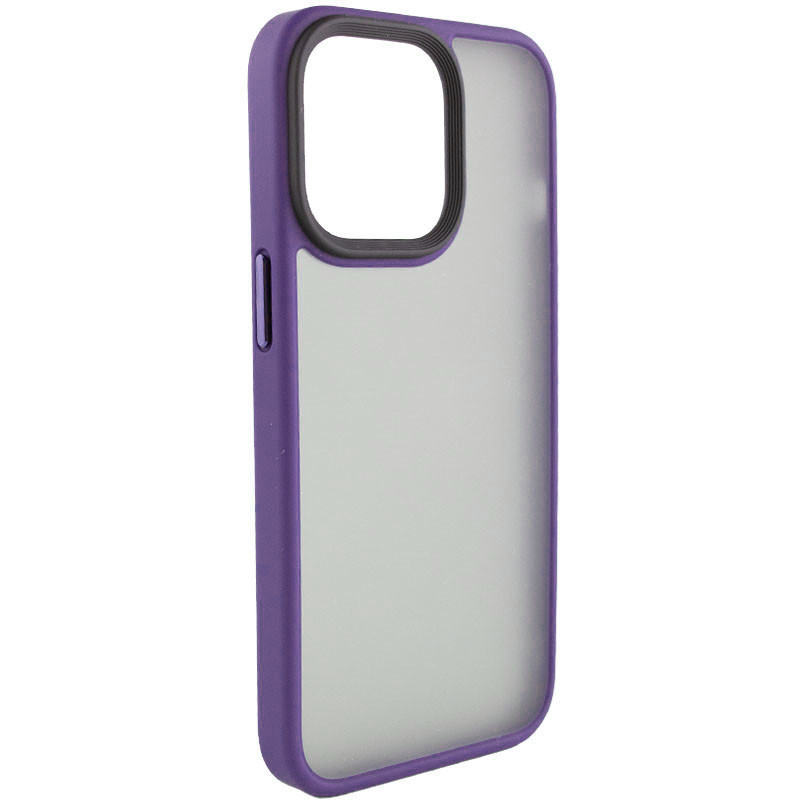 Фото TPU+PC чехол Metal Buttons для Apple iPhone 15 Pro (6.1") (Темно-фиолетовый / Dark Purple) на vchehle.ua