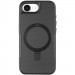 Фото TPU+PC чохол Metal Buttons with Magnetic Safe Carbon Ring на Apple iPhone 16e / 17e (6.1") (Чорний) на vchehle.ua