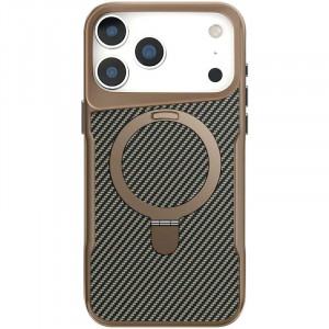 TPU+PC чехол Metal Buttons with Magnetic Fit Carbon Ring для Apple iPhone 17 Pro Max (6.9")