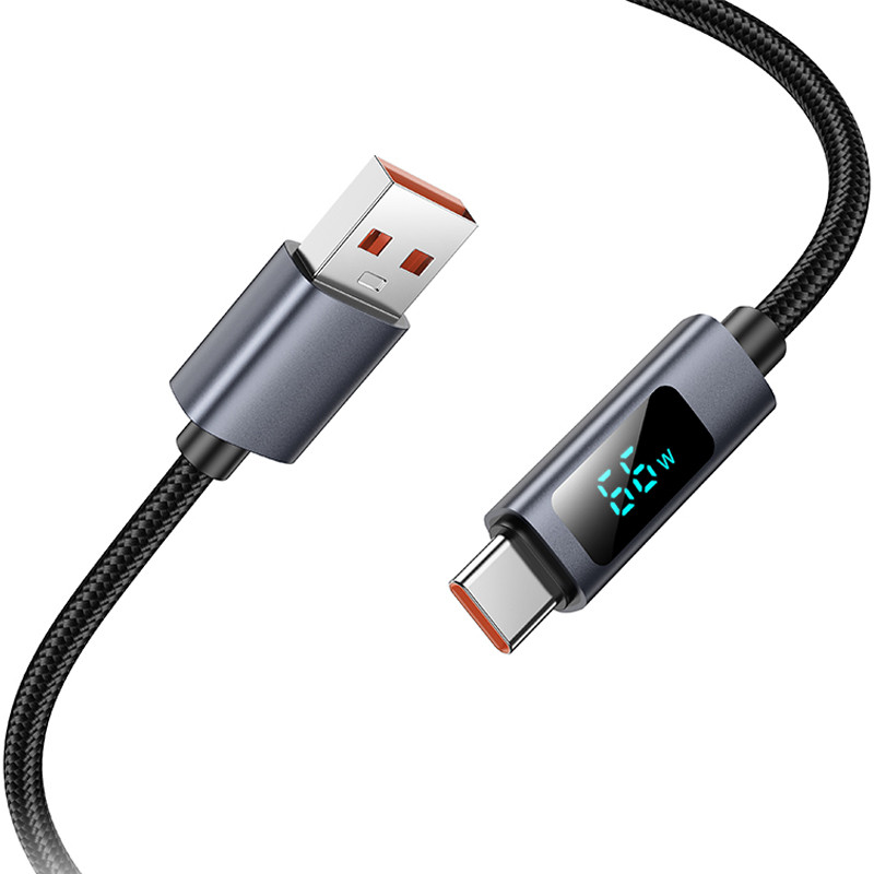 Уцінка Дата кабель Hoco X112 Favor with display USB to Type-C 5A (1m) (М'ята упаковка / Black) в магазині vchehle.ua