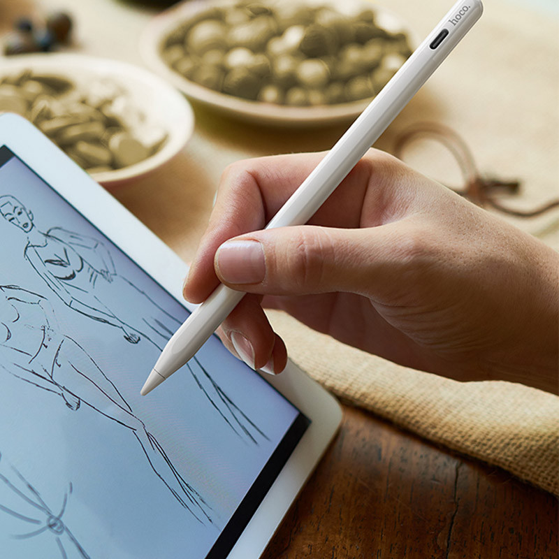 Фото Уценка Стилус Hoco GM113 Active capacitice pen for iPad (Поврежденная упаковка / White) в магазине vchehle.ua