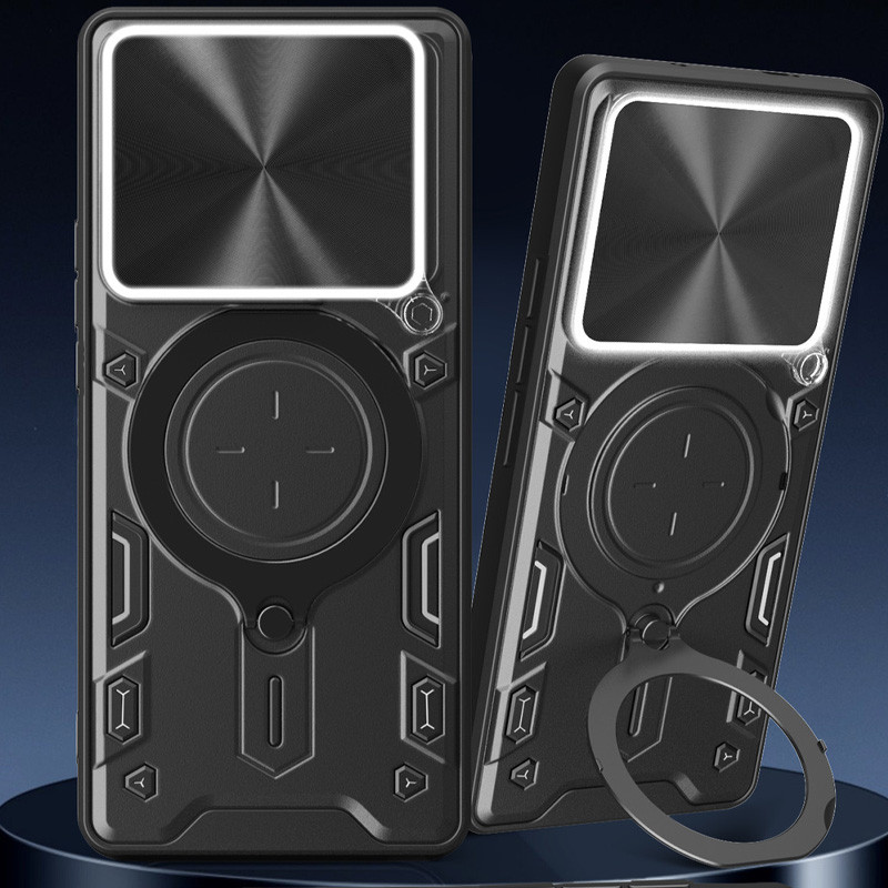 Фото Удароміцний чохол Bracket case with Magnetic на Xiaomi Redmi Note 14 5G (Black) на vchehle.ua