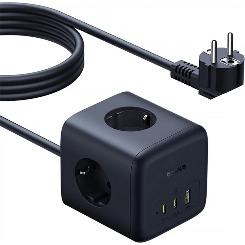 Удлинитель Baseus EnerFill FA11 PD67W+QC3.0 (1USB-A/2C/2Socket) (1.5m) (EFMF67)