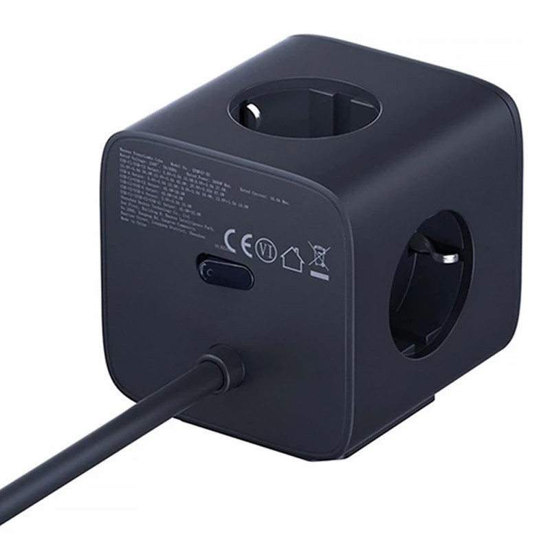 Удлинитель Baseus EnerFill FA11 PD67W+QC3.0 (1USB-A/2C/2Socket) (1.5m) (EFMF67) (Cosmic Black) в магазине vchehle.ua