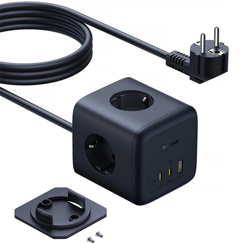 Купить Удлинитель Baseus EnerFill FA11 PD67W+QC3.0 (1USB-A/2C/2Socket) (1.5m) (EFMF67) (Cosmic Black) на vchehle.ua