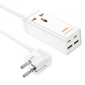 Удлинитель Hoco AC10A Talent PD65W+QC3.0 (2USB-A/2C/1xSocket) (1.5m)