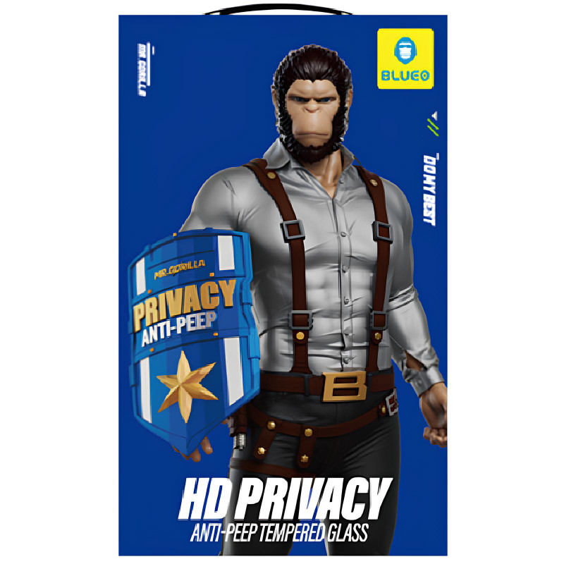 Фото Защитное 2.5D стекло Blueo Full Cover Anti-Peep для Apple iPhone 18 Pro (6.3") (Черный) в магазине vchehle.ua