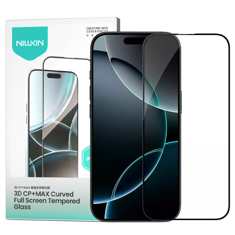 Защитное стекло Nillkin (CP+ max 3D) (full glue) для Apple iPhone 16 Pro (6.3") (Черный)