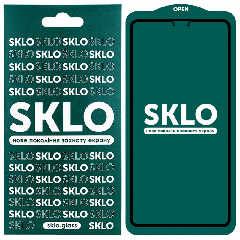 Защитное стекло SKLO 5D для Apple iPhone 13 / 13 Pro / 14 / 16e / 17e (6.1") (Черный)