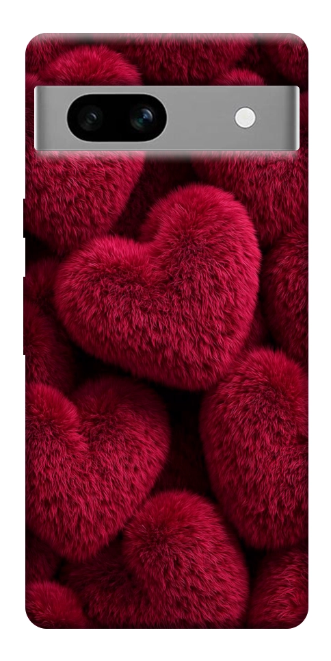 Чохол Fluffy hearts для Google Pixel 7A