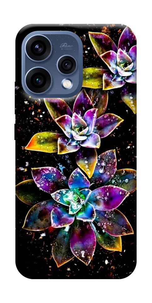 Чохол Flowers on black для Oppo Reno 15