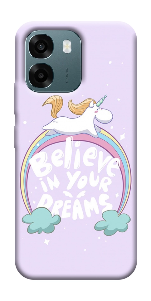 Чохол Believe in your dreams unicorn для Oppo A6