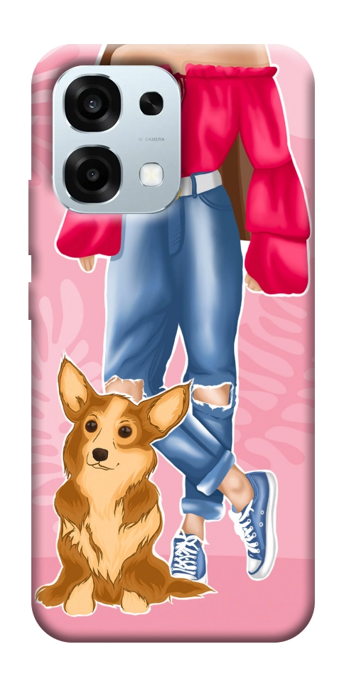 Чехол Girl and corgi для Oppo A6 Pro